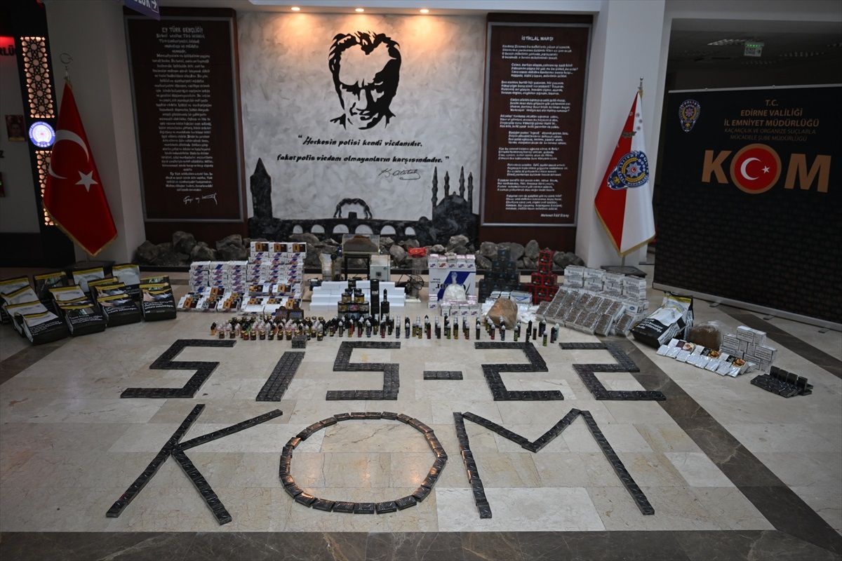 Edirne\'de 47 bin 460 makaron ele geçirildi, 8 şüpheli hakkında işlem yapıldı