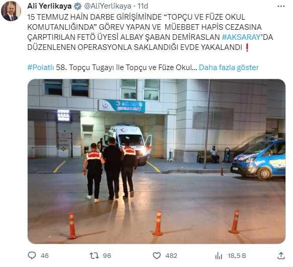 FETÖ'cü albay Şaban Demiraslan saklandığı evde yakalandı FETÖ'cü albay Şaban Demiraslan saklandığı evde yakalandı