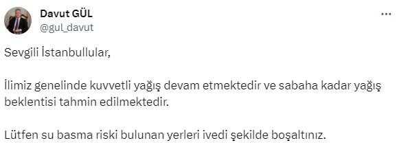 İstanbul'a uyarılar peş peşe geldi: Yağış sabah saatlerine kadar sürecek
