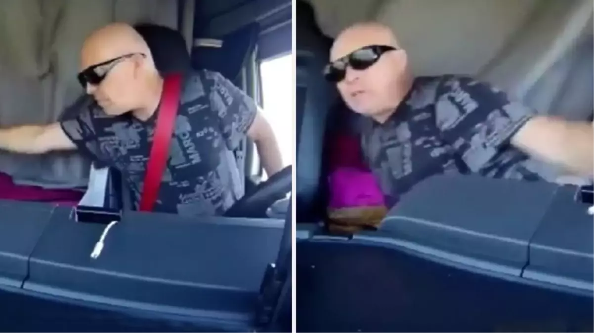 Sürücü, arkadaki yiyeceğe ulaşayım derken kamyonu böyle devirdi