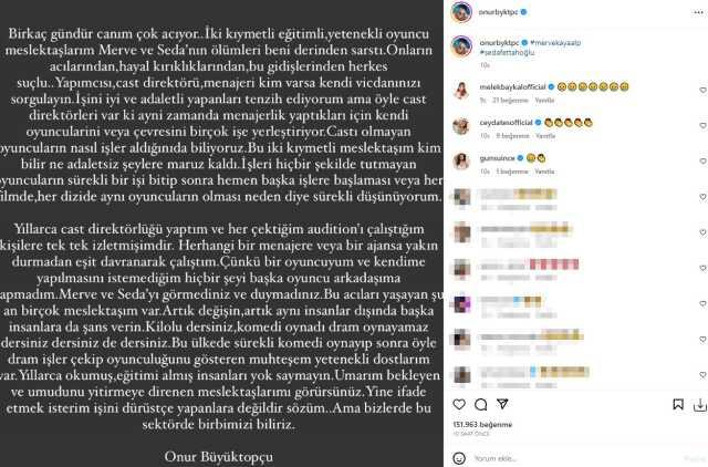 Onur Büyüktopçu ve Melek Baykal, meslektaşlarının ölümünün ardından isyan etti: Yapımcı ve menajerler suçlu