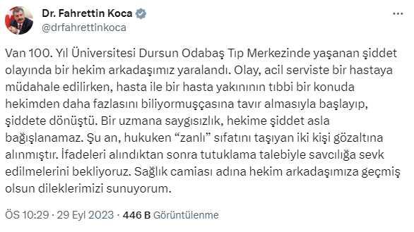 Hasta Yakınları Tarafından Darbedilen Asistan Doktor Yoğun Bakımda