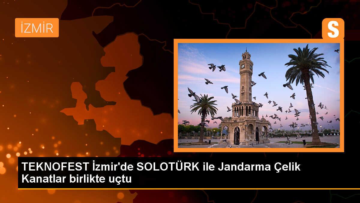 SOLOTÜRK ve Jandarma Çelik Kanatlar Uçuş Gösteri Ekibi TEKNOFEST İzmir\'de Birlikte Gösteri Uçuşu Gerçekleştirdi