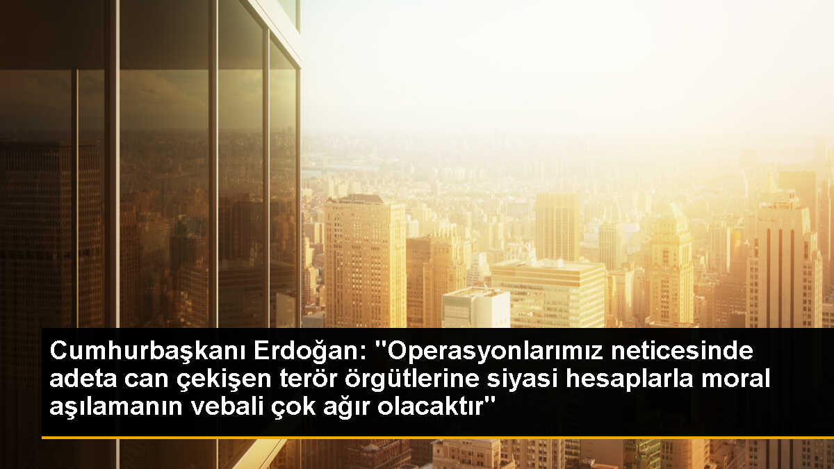 Cumhurbaşkanı Erdoğan: "Operasyonlarımız neticesinde adeta can çekişen terör örgütlerine siyasi hesaplarla moral aşılamanın vebali çok ağır olacaktır"