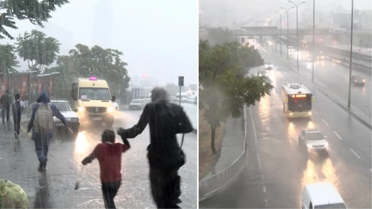 Meteoroloji 44 kenti sarı ve turuncu kodla uyarmıştı! Sağanak yağış İstanbul\'da çok kuvvetli başladı