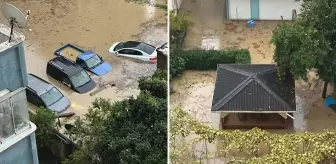 Trabzon'da sağanak yağış nedeniyle sokaklar göle döndü, ev ve iş yerlerini su bastı