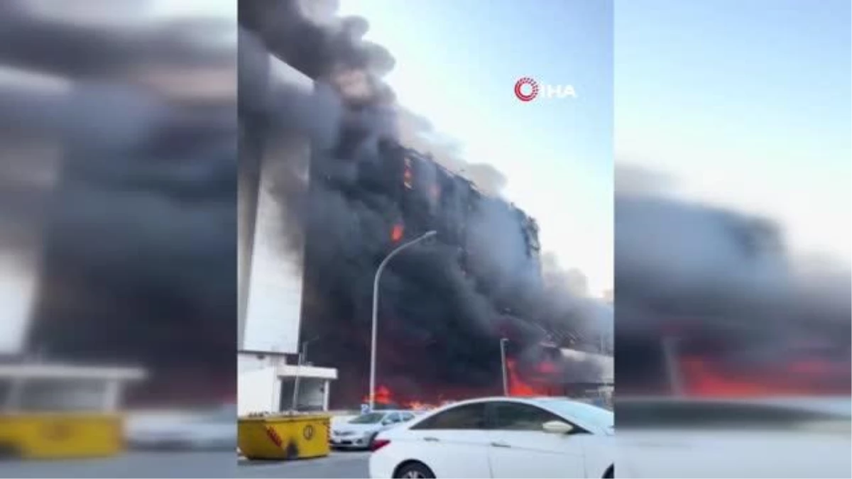 Riyad\'da bir otelde yangın çıktı, 9 araç kullanılamaz hale geldi