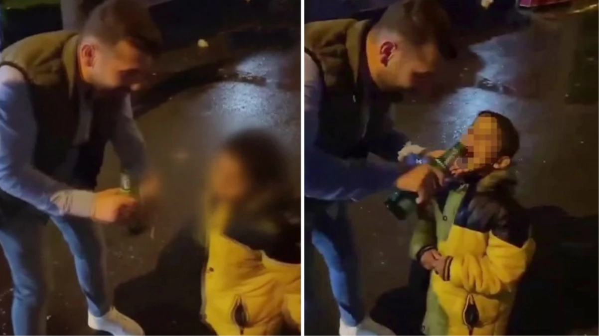 İstanbul\'da bir grup genç, küçük çocuğa alkol içirip eğlendi
