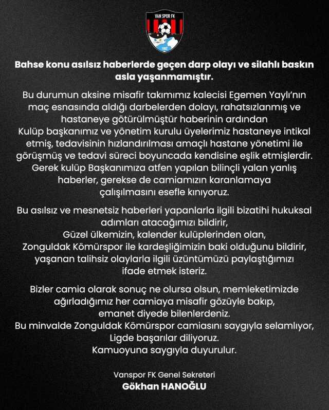 Türk futbolu için utanç iddia! Zonguldak Kömürspor'un futbolcuları, Vanspor Başkan ve yöneticileri tarafından darbedildi