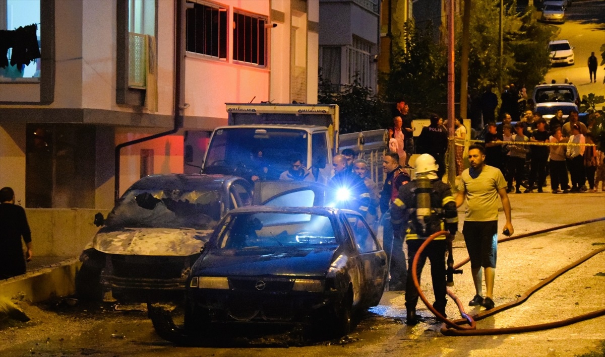 Bilecik\'te seyir halindeki otomobil alev aldı, yangın park halindeki otomobile sıçradı