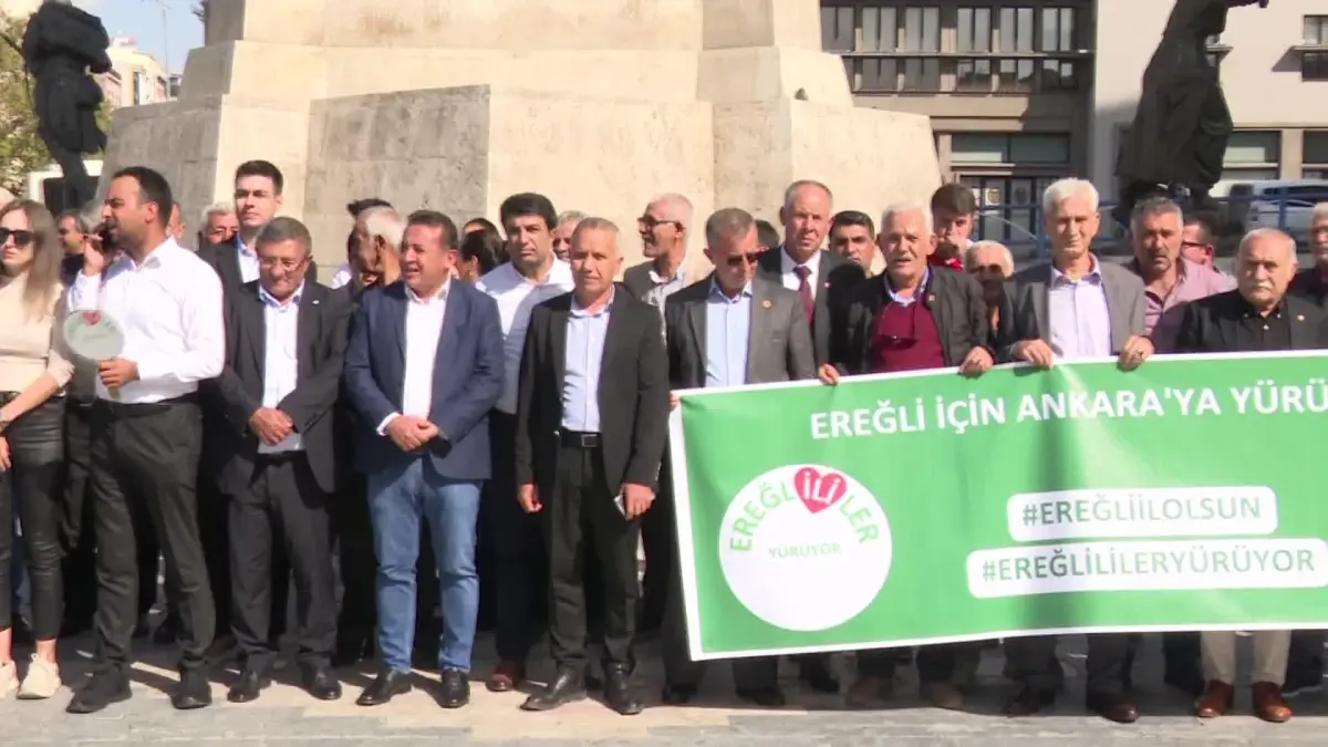 CHP Genel Başkan Adayı Özgür Özel, Ereğli\'nin il olması için yürüyüşe destek verdi