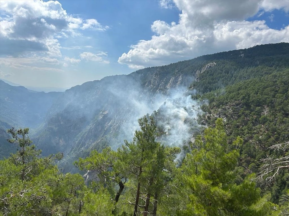 Burdur\'daki Karanlıkdere Kanyonu\'ndaki orman yangını kontrol altına alındı