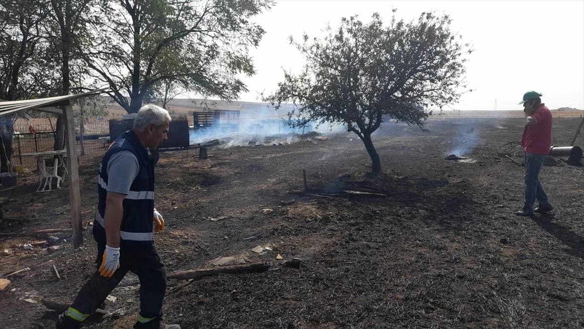 Edirne\'de çıkan anız yangınında 500 dönüm tarım arazisi ve 3 ahır zarar gördü