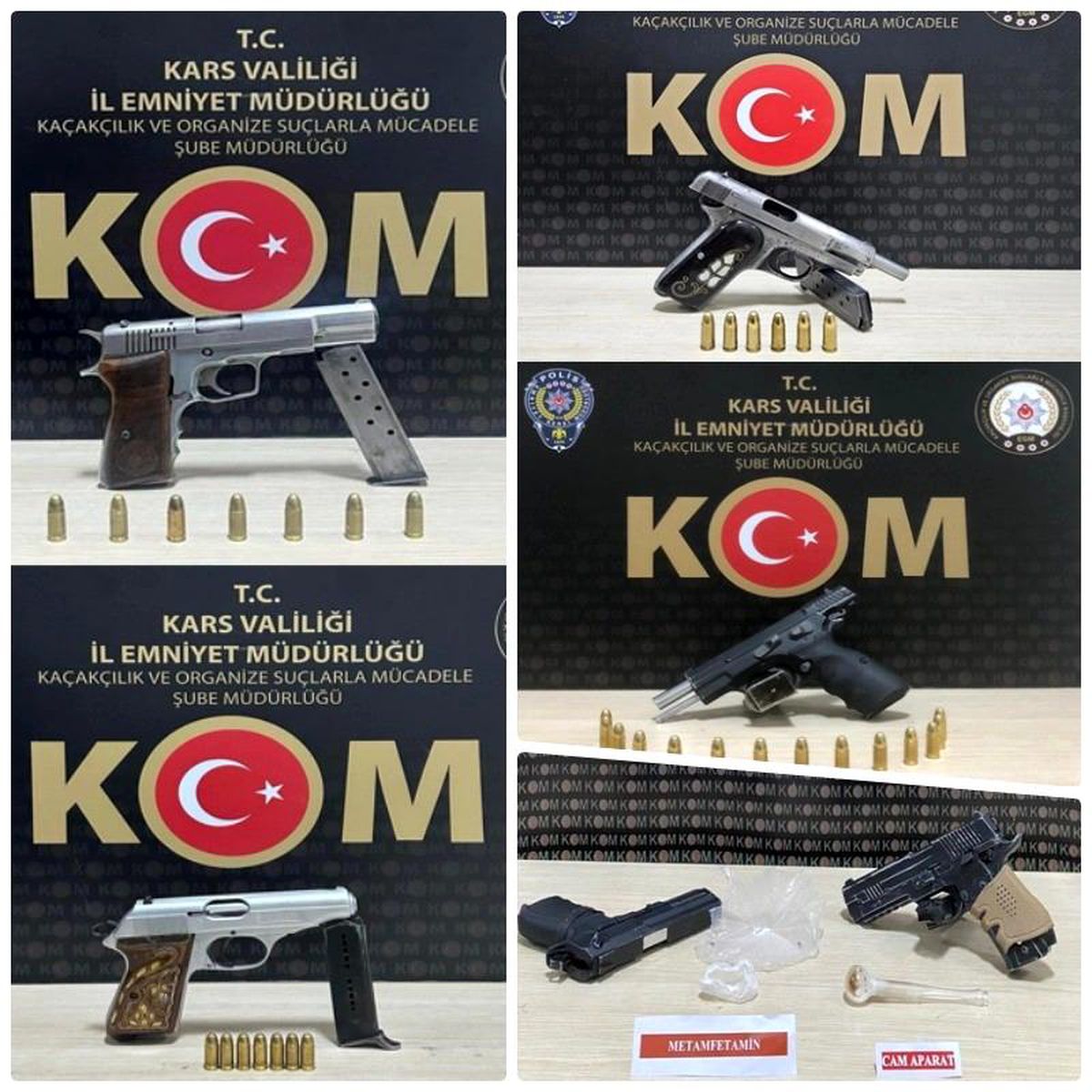 Kars\'ta yapılan operasyonda 9 silah ele geçirildi