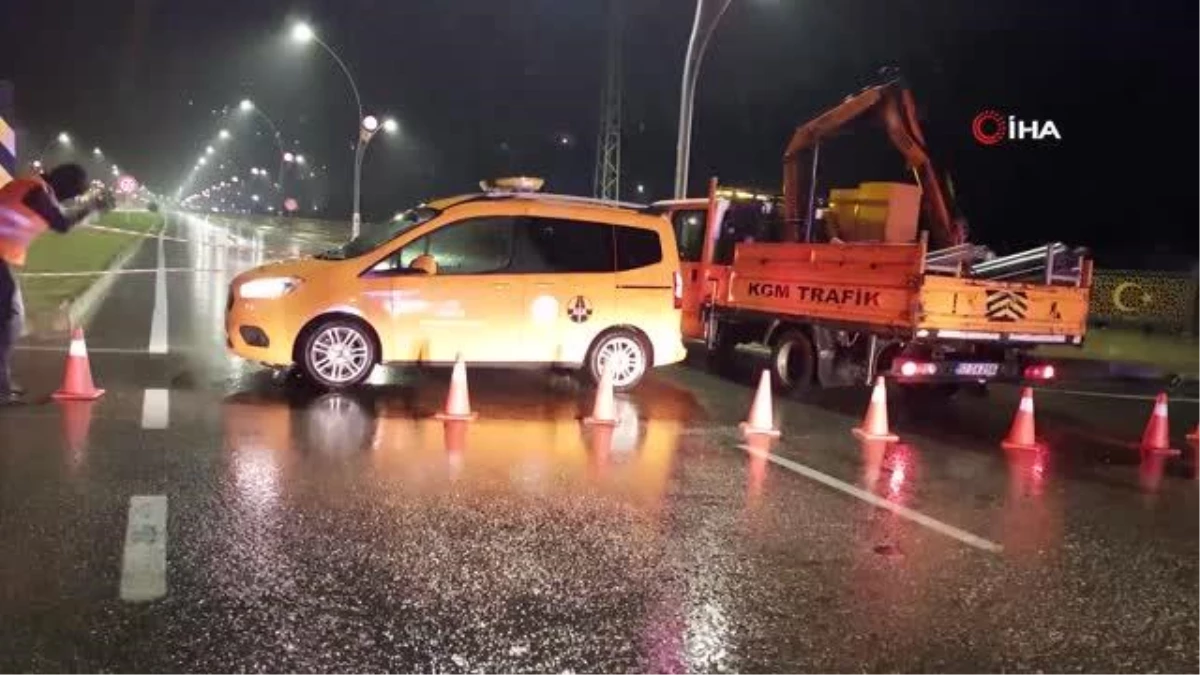 Rize\'de şiddetli yağışlar sonrası yol çöktü
