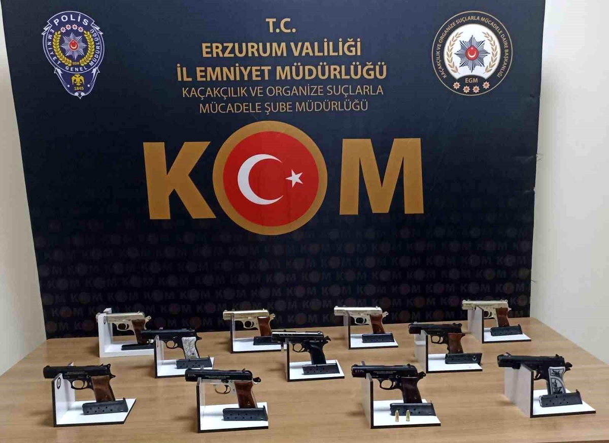 Erzurum\'da 11 Adet El Yapımı Tabanca Ele Geçirildi