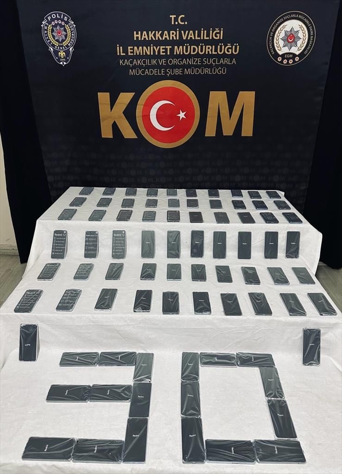 Hakkari\'de Gümrük Kaçağı 80 Telefon Ele Geçirildi