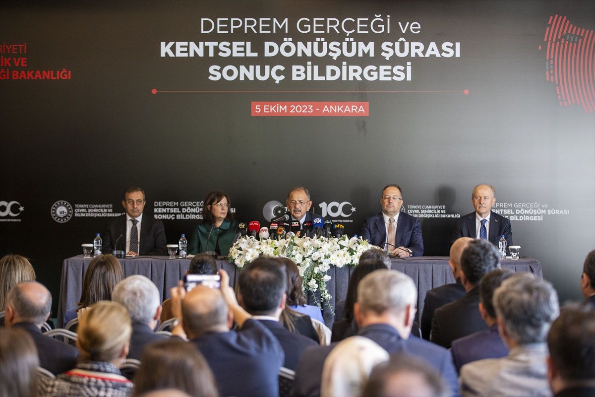 Özhaseki, Deprem Gerçeği ve Kentsel Dönüşüm Şurası\'nın sonuç bildirgesini açıkladı Açıklaması