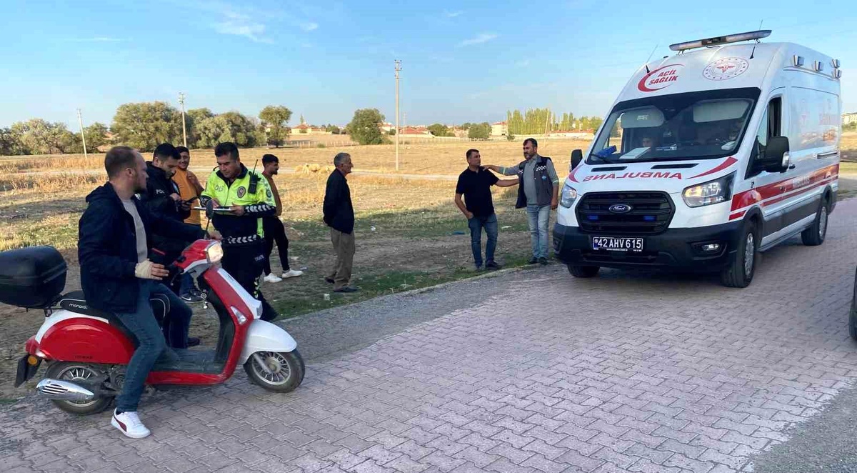 Konya\'da motosiklet kazası: Sürücü yaralandı