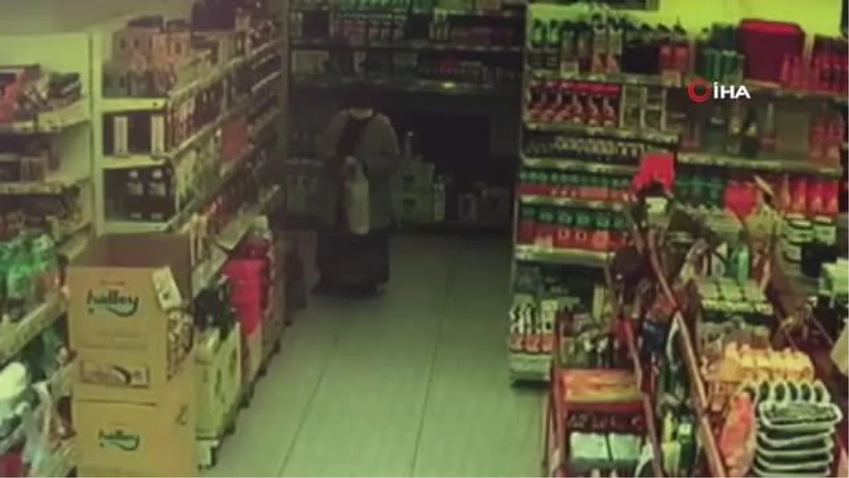 Kartal\'da markete giren yaşlı kadın bakliyat çaldı