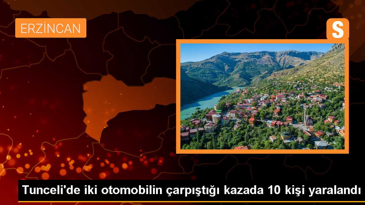 Tunceli\'de Otomobillerin Çarpışması Sonucu 10 Kişi Yaralandı