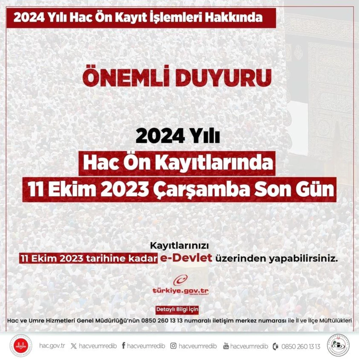 Aydın İl Müftülüğü, Hac Ön Kayıtları İçin Son Günü Hatırlattı