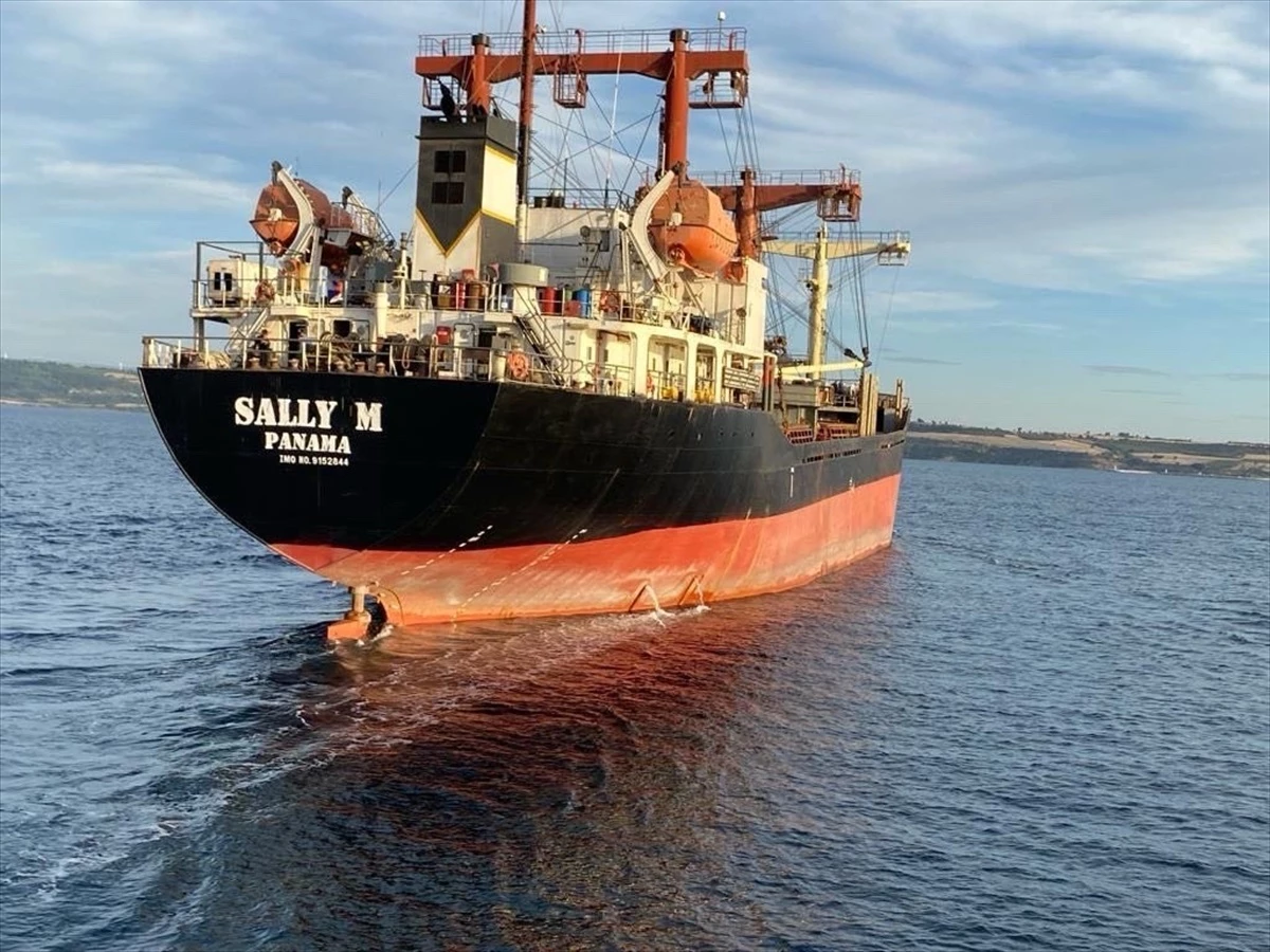 Çanakkale Boğazı\'nda Dümen Arızası: Kuru Yük Gemisi Güvenli Bölgeye Demirledi