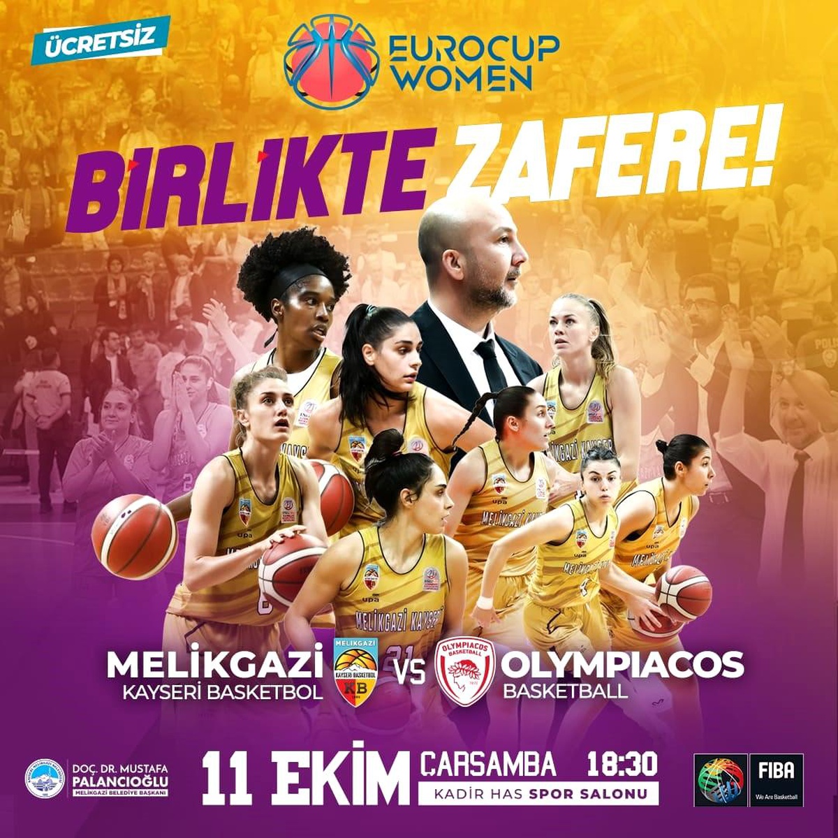 Melikgazi Kayseri Basketbol, Euro Cup Women F Grubu\'nda Olimpiacos ile karşılaşacak
