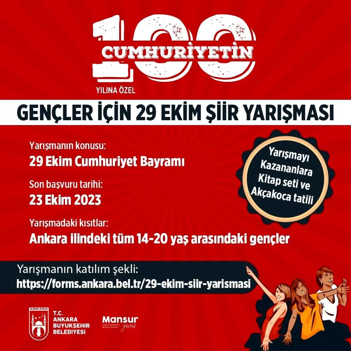 Ankara Büyükşehir Belediyesi, 29 Ekim Cumhuriyet Bayramı için şiir yarışması düzenliyor