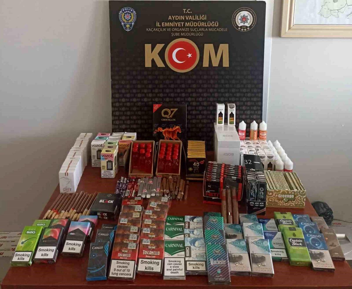 Aydın\'da Kaçak Sigara ve Cinsel Gücü Arttırıcı Ürün Operasyonu