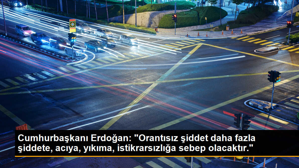 Cumhurbaşkanı Erdoğan: "Orantısız şiddet daha fazla şiddete, acıya, yıkıma, istikrarsızlığa sebep olacaktır."