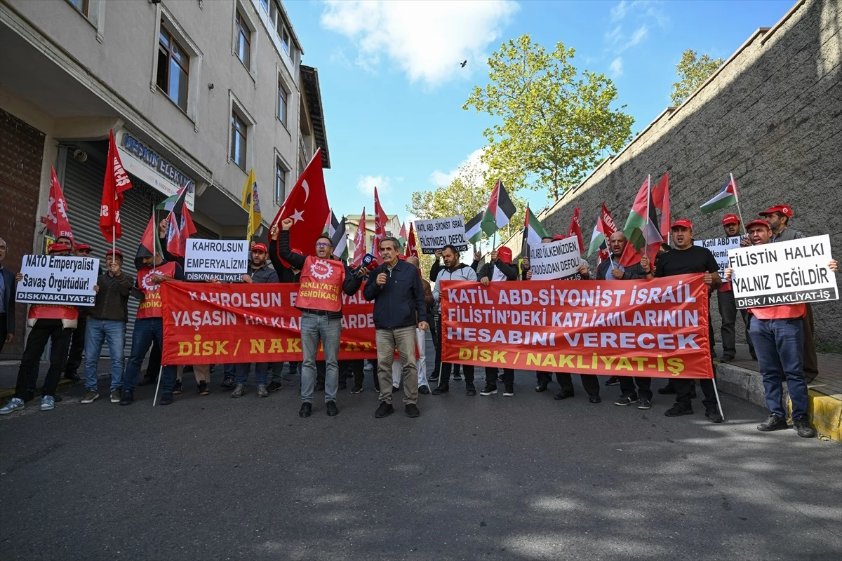 DİSK/Nakliyat-İş Sendikası İsrail\'i Protesto Etti