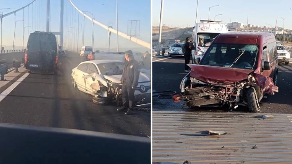 Osmangazi Köprüsü\'nde 4 araç birbirine girdi! 9 kişi yaralandı