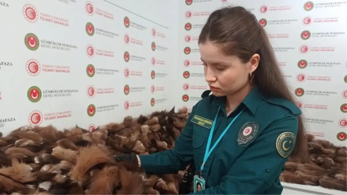 10 bin 300 adet tilki kuyruğunu Türkiye\'ye sokacaklardı, havalimanında enselendiler