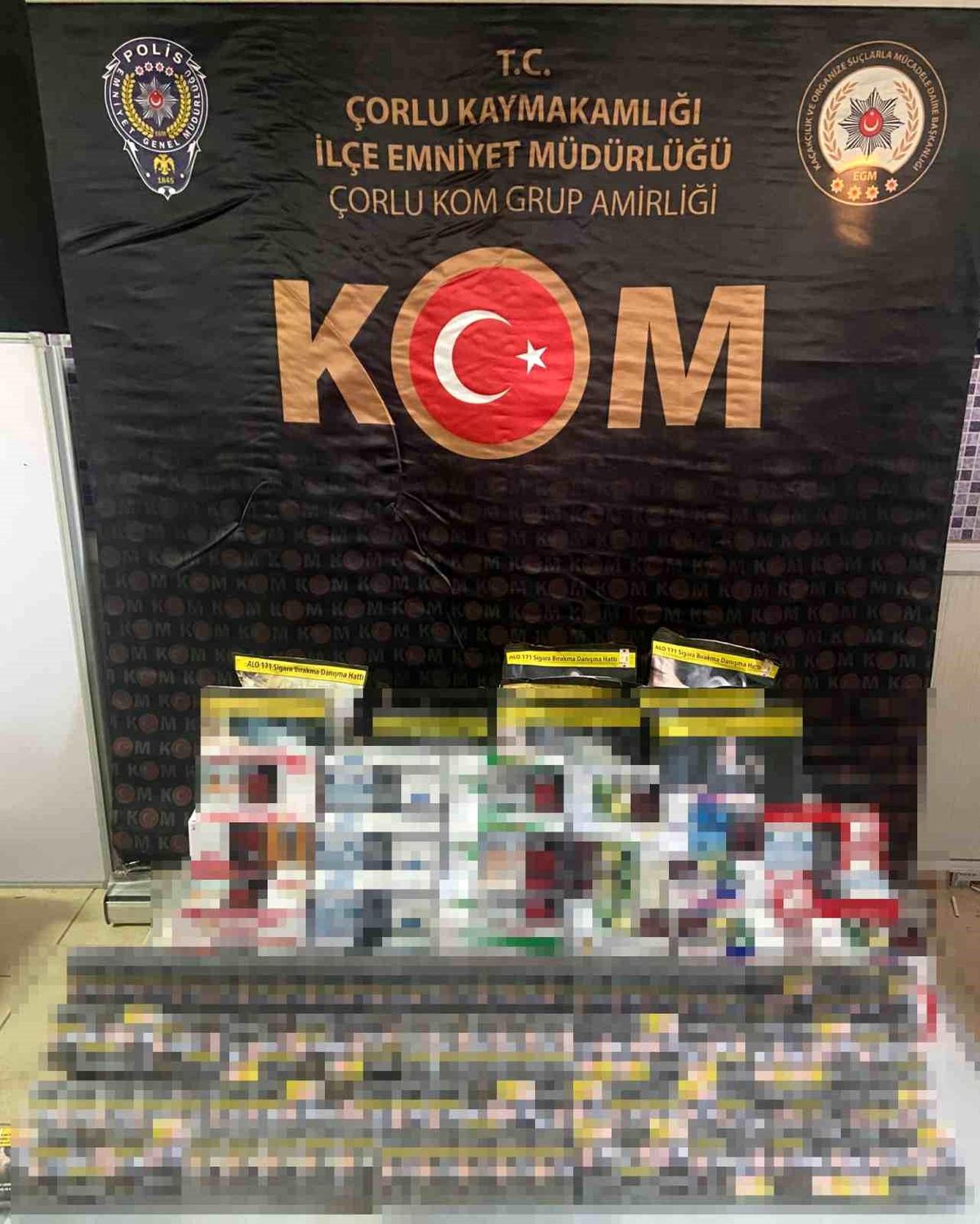Çorlu\'da Tütün ve Makaron Operasyonu: 800 Adet Makaron ve 370 Paket Sahte Sigara Ele Geçirildi