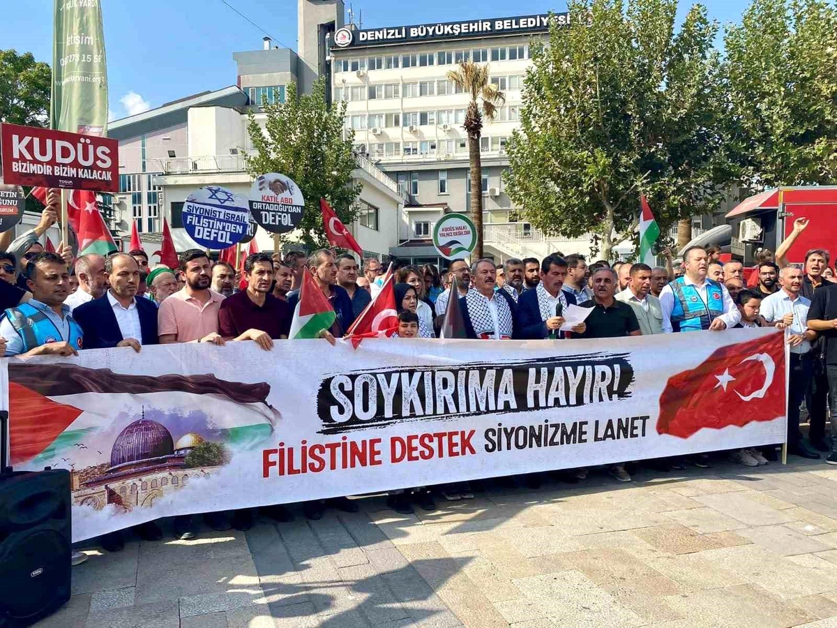 Denizliler Filistin\'e destek için yürüdü