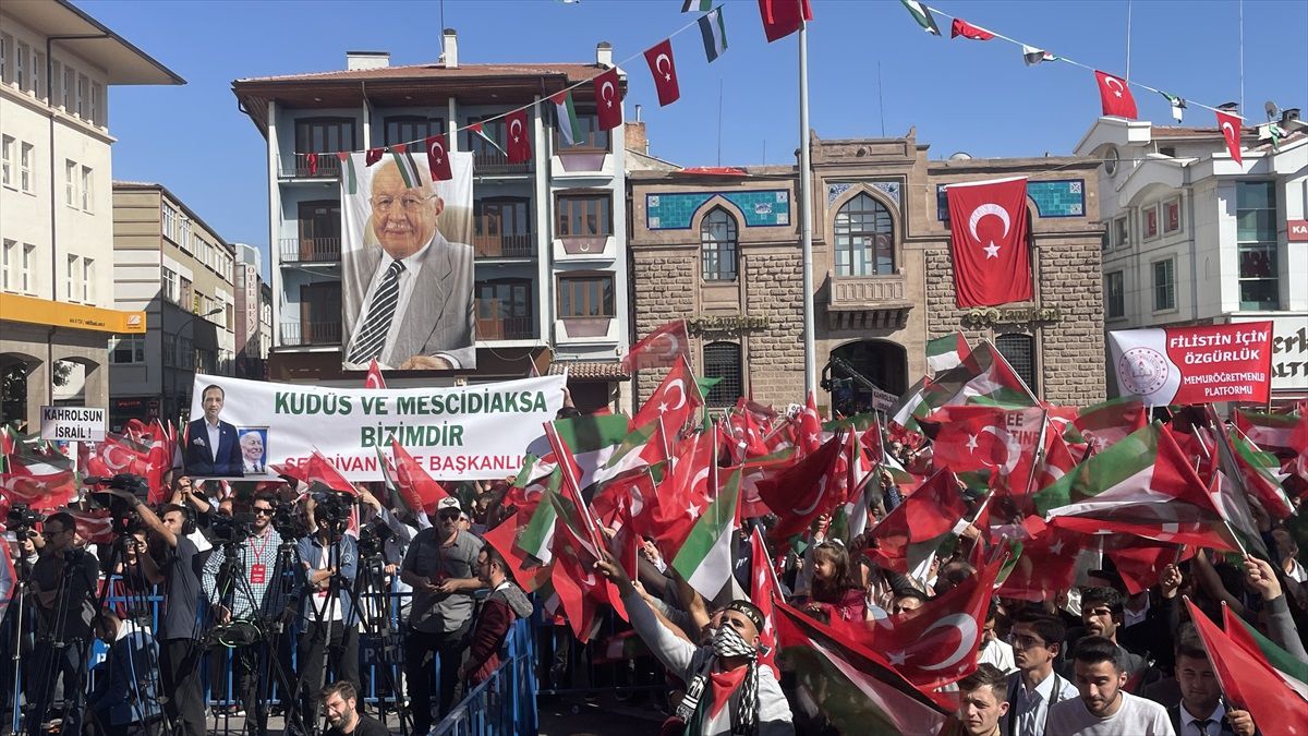 Konya\'da Özgür Filistin Mitingi Yapıldı