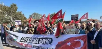 Tekirdağ'da İsrail'in Filistin'e yönelik saldırıları protesto edildi