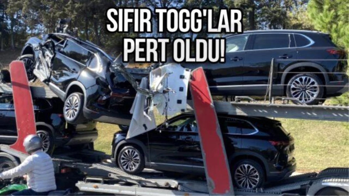 Togg taşıyan tır İstanbul\'da kaza yaptı