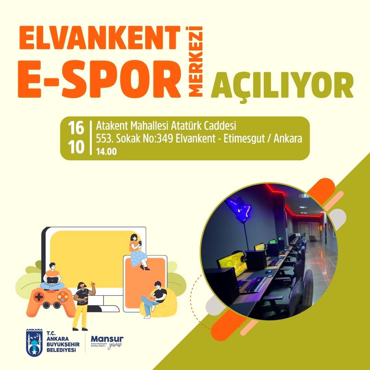 Ankara Büyükşehir Belediyesi Elvankent\'e Yeni Bir E-Spor Merkezi Kazandırıyor