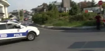 Beşiktaş'ta refüje çarpan araç yan yattı