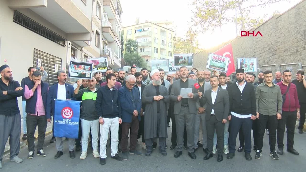 Sarıyer\'de ABD İstanbul Başkonsolosluğu Önünde Filistin Protestosu