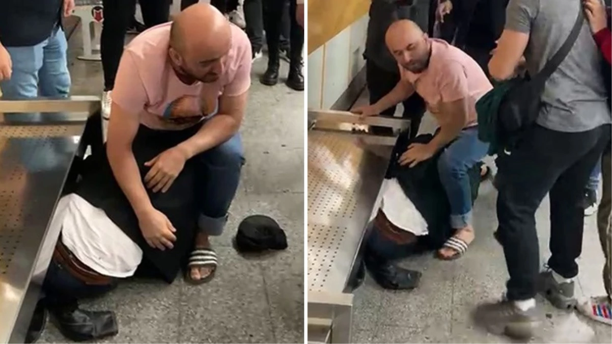 Metroda kadına yumruk atan adam linç edilmek istendi