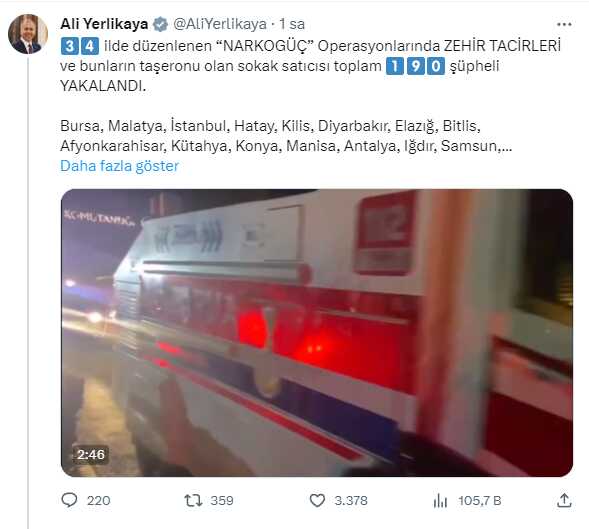 Narkogüç operasyonlarında 190 şüpheli yakalandı Narkogüç operasyonlarında 190 şüpheli yakalandı