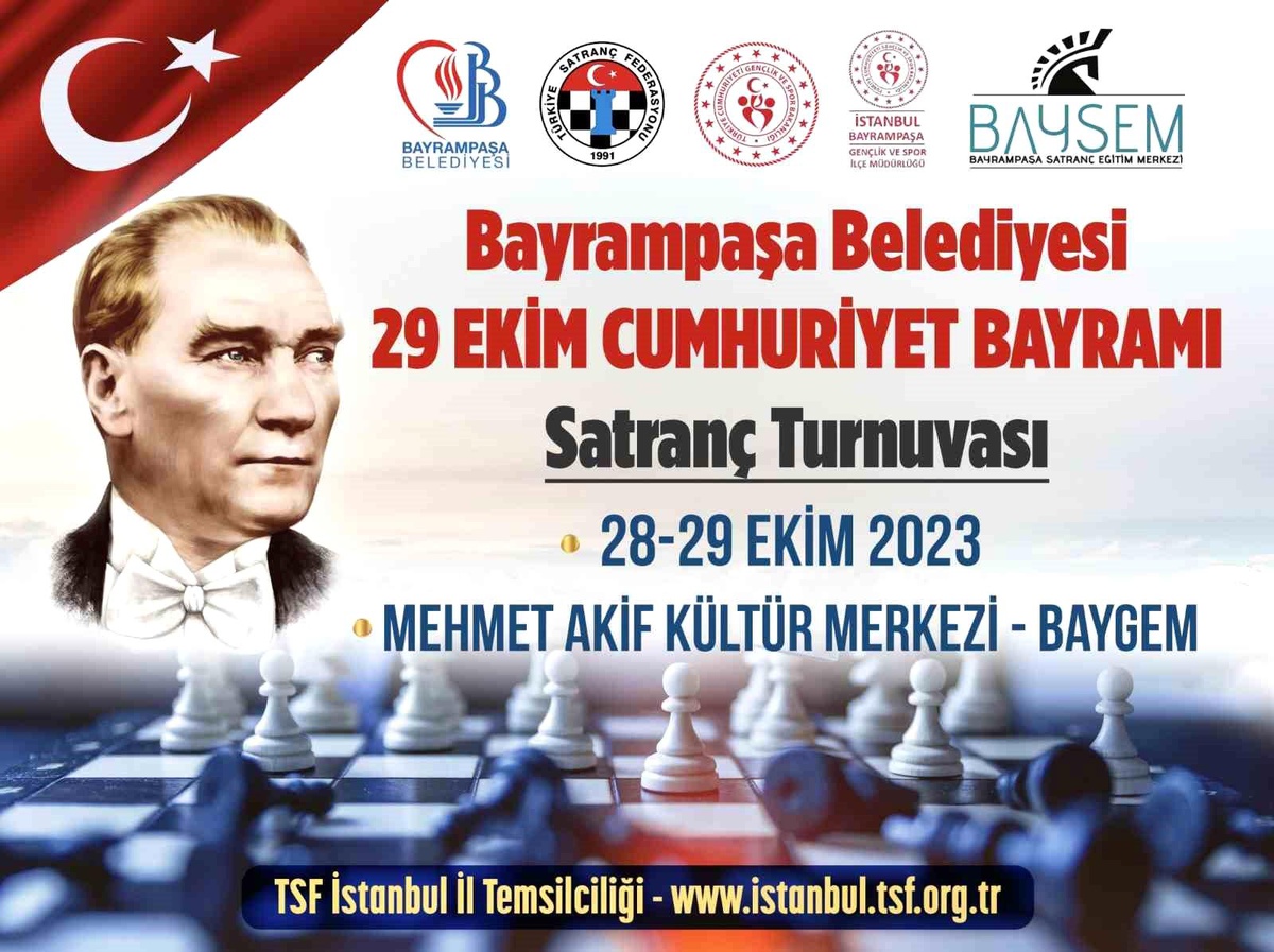 Bayrampaşa Belediyesi 29 Ekim Cumhuriyet Kupası Satranç Turnuvası düzenliyor