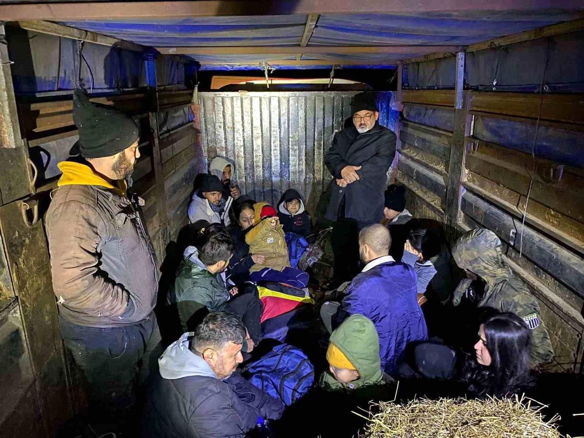 Edirne\'de Kamyon Kasasında 17 Düzensiz Göçmen Yakalandı, Şüpheli Tutuklandı
