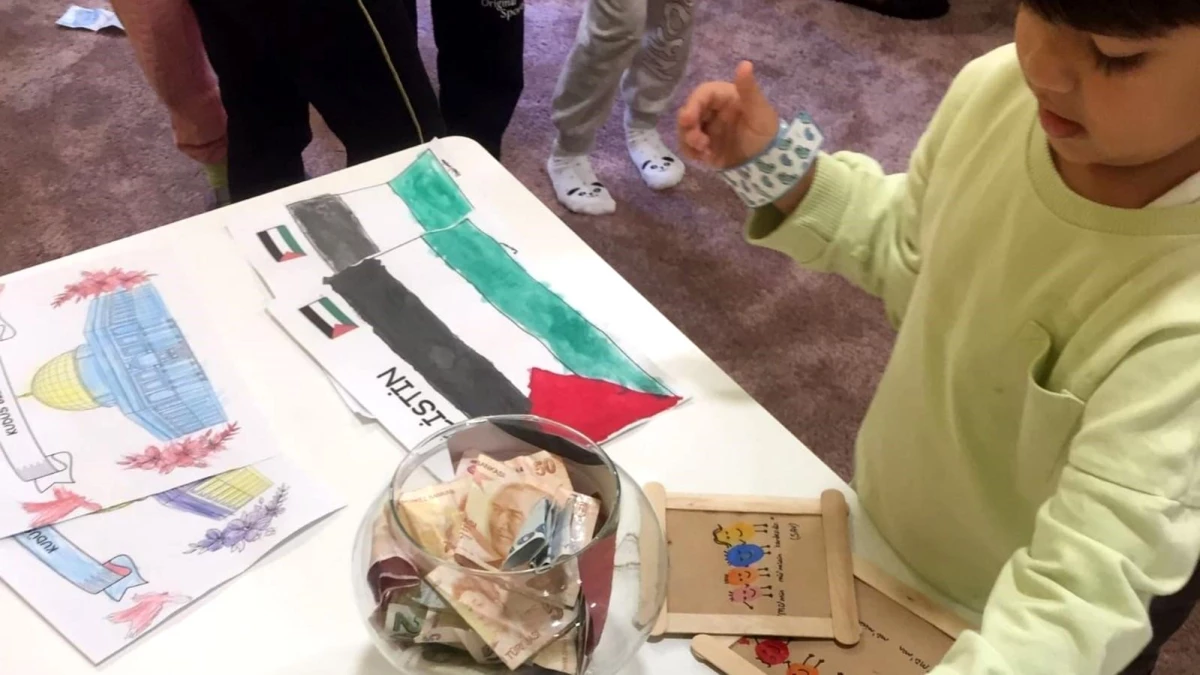 4-6 yaş Kur\'an kursu öğrencilerinden Filistin\'e destek
