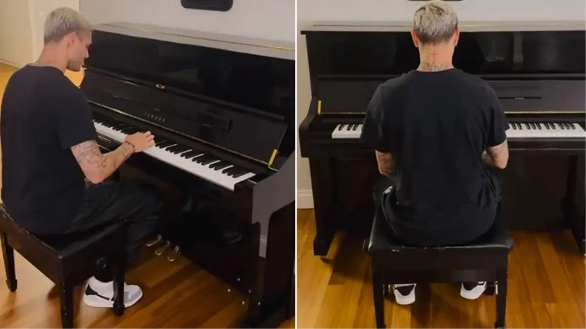 Piyano başına geçen Icardi\'nin performansı büyük alkış aldı