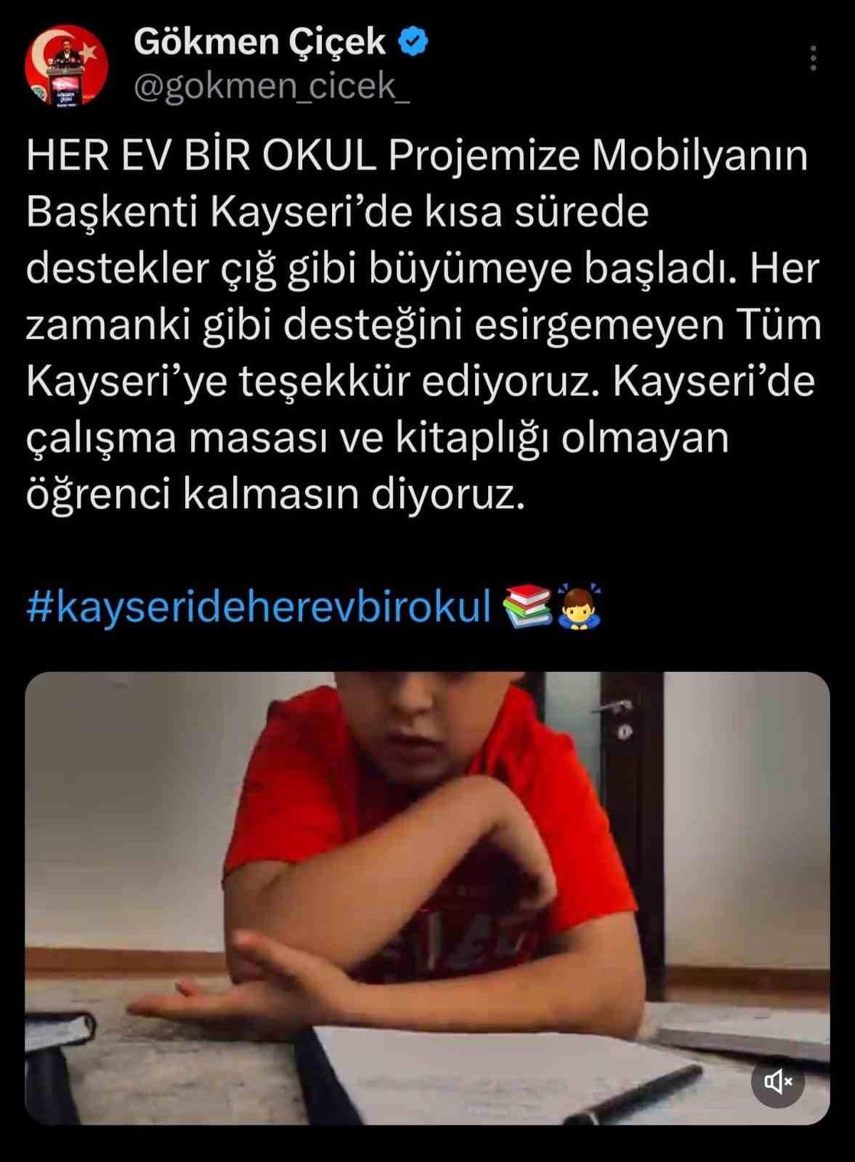 Kayseri Valisi Gökmen Çiçek, Her Ev Bir Okul Projesi\'ne Desteklerin Arttığını Açıkladı