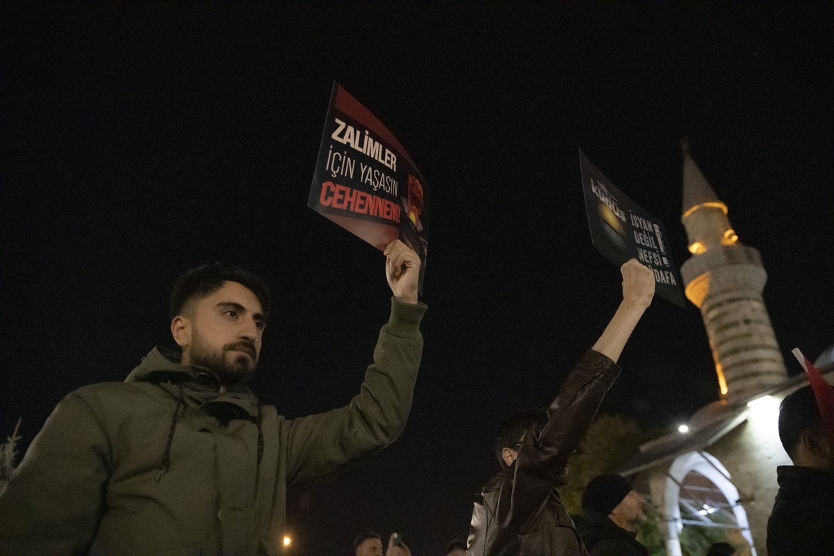 Erzurum ve Erzincan\'da İsrail\'in Gazze\'deki hastaneye saldırısı protesto edildi